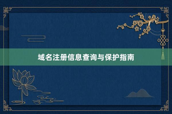 域名注册信息查询与保护指南